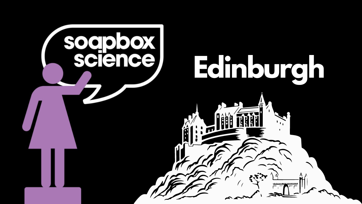 Soapbox science logo with edinburgh castle 