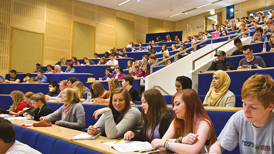 Lecture theatre full of students