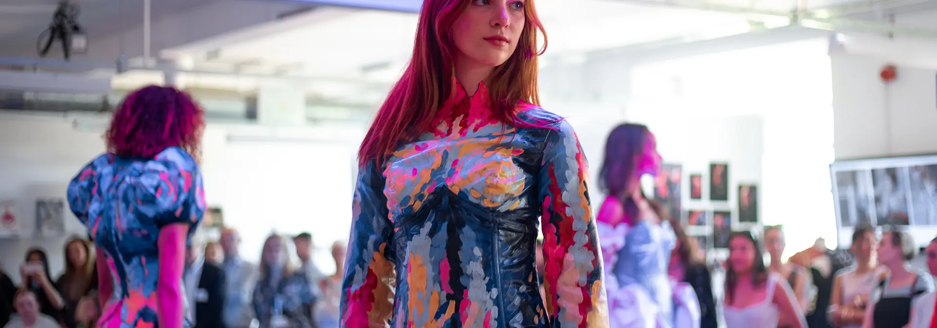 A busy runway during the fashion show