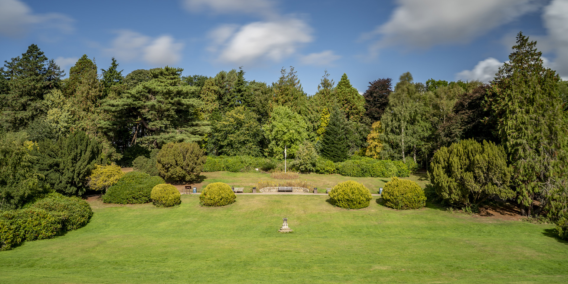 The sunken garden lawn at Heriot-Watt University's Edinburgh campus.