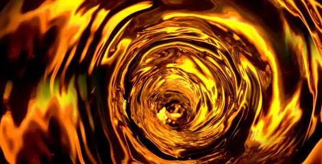 A vortex of dark amber and gold liquid