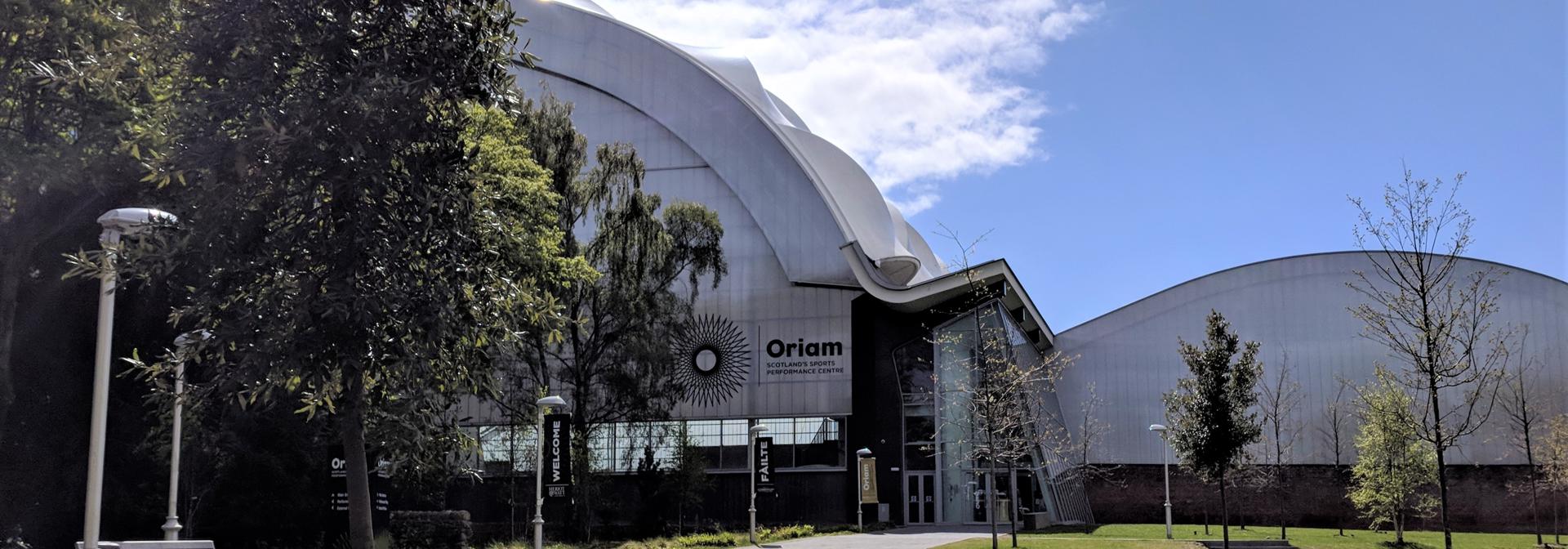 Oriam building exterior, Edinburgh Campus on a sunny day