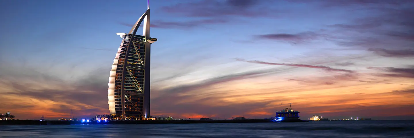 Dubai building at night