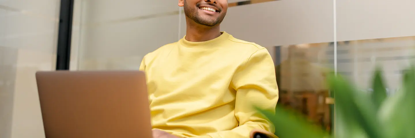 A man working on a laptop