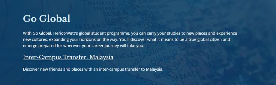 Go Global banner example from Heriot-Watt programme pages.