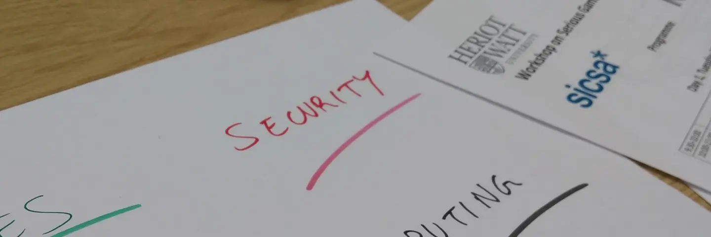 Heriot-Watt paper with the words 'security' and 'computing' written in pen.