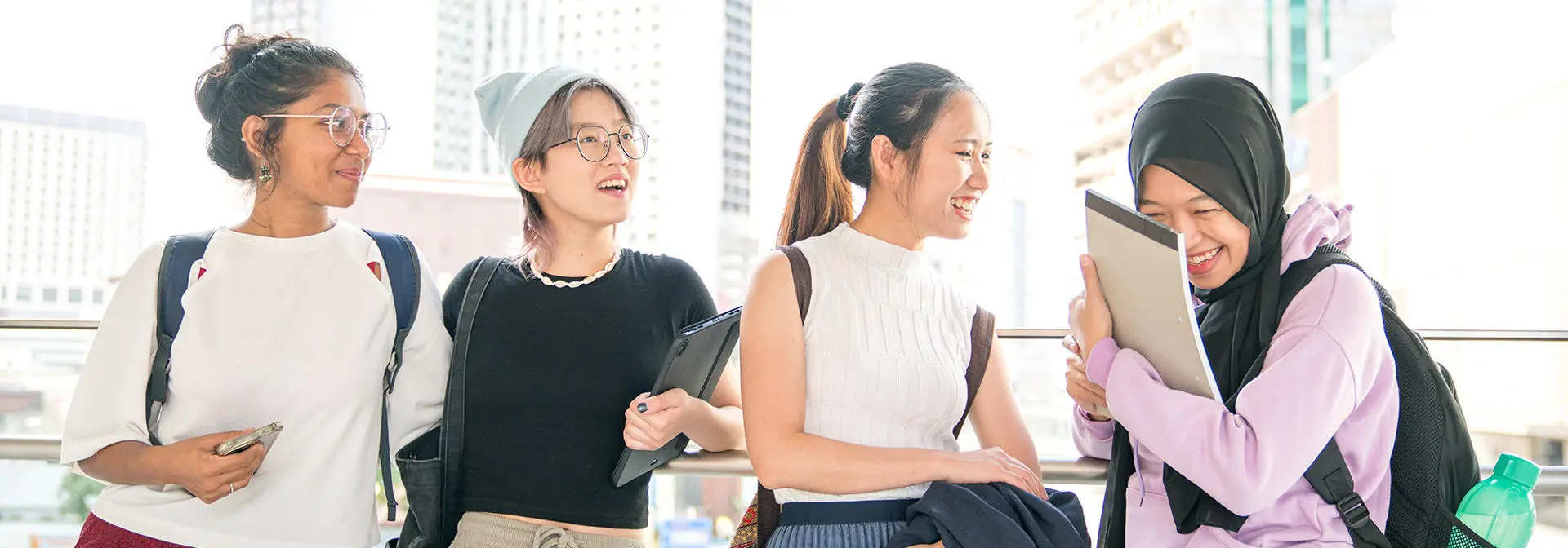 Four students in conversation