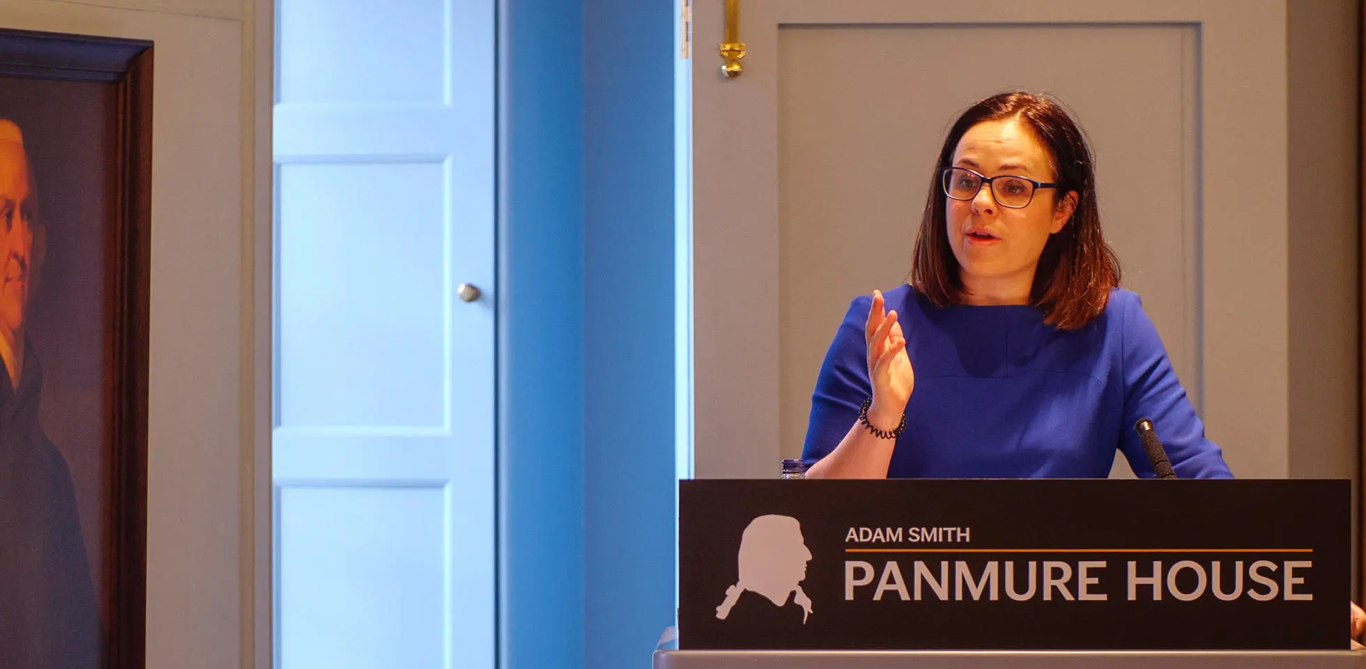 Deputy First Minister Kate Forbes speaking at Panmure House.