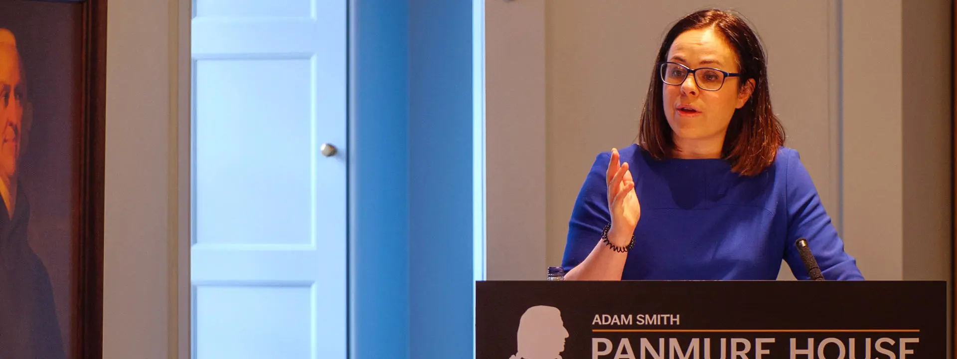 Deputy First Minister Kate Forbes speaking at Panmure House.
