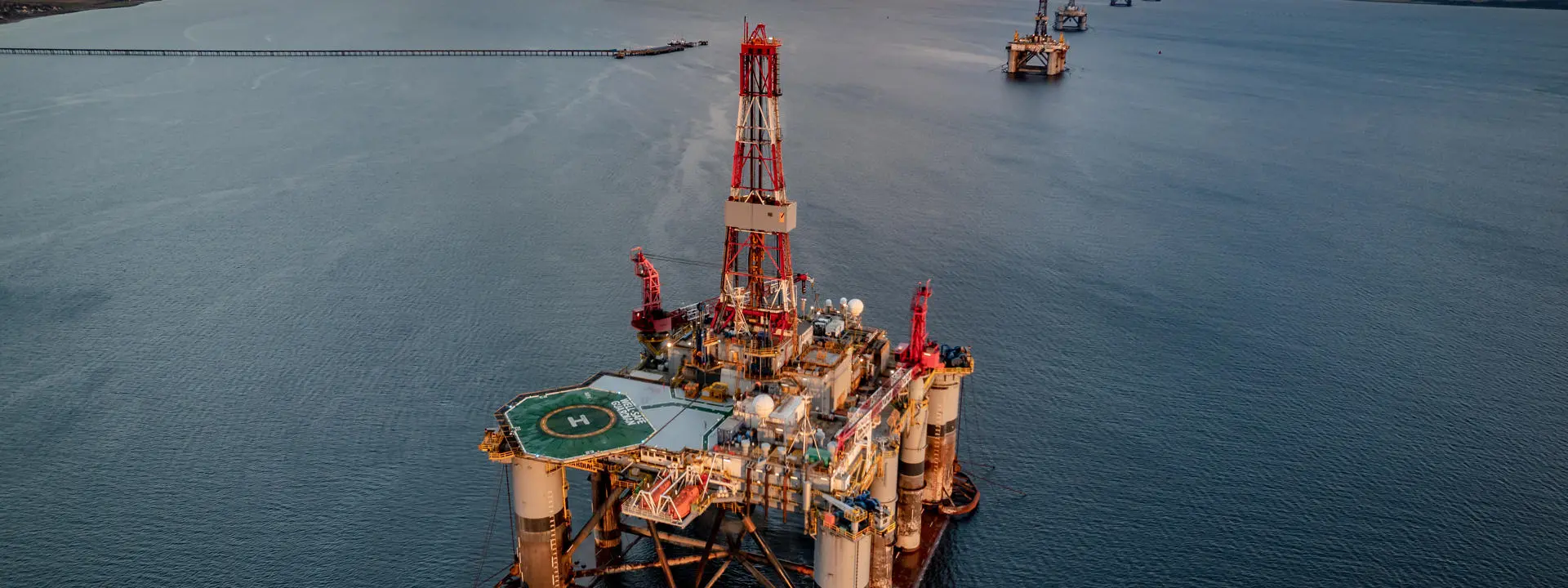Blue Hour Oil and Gas Drilling Platform