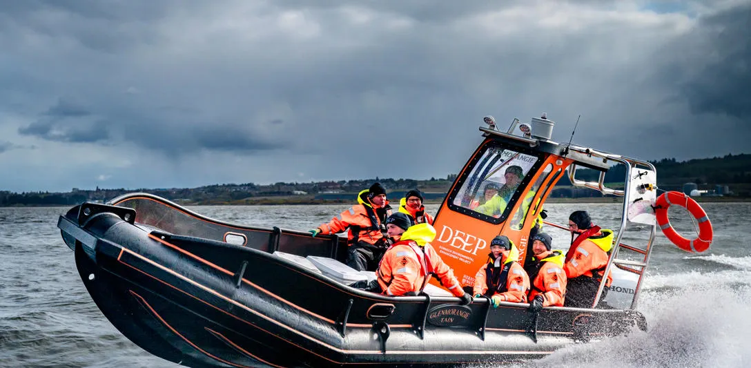 DEEP Boat on Dornoch Firth. Credit: Charné Hawkes Photography.