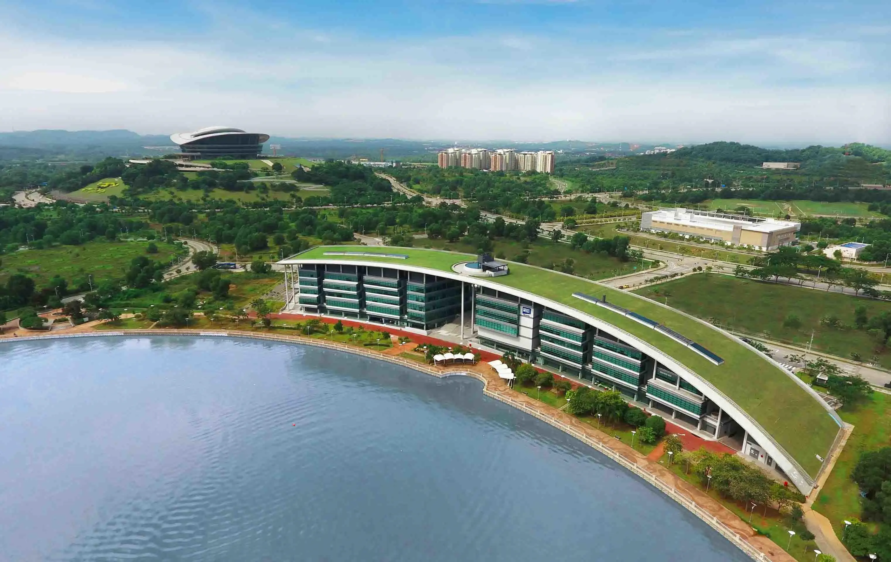 Image shows an aerial shot of the Malaysia campus.
