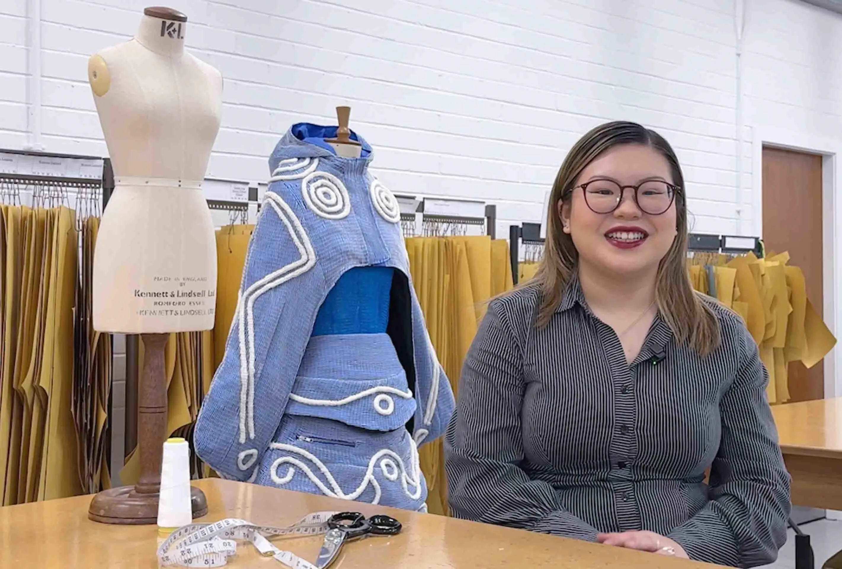 Student Verna Lai pictured alongside her eye-catching creation. 