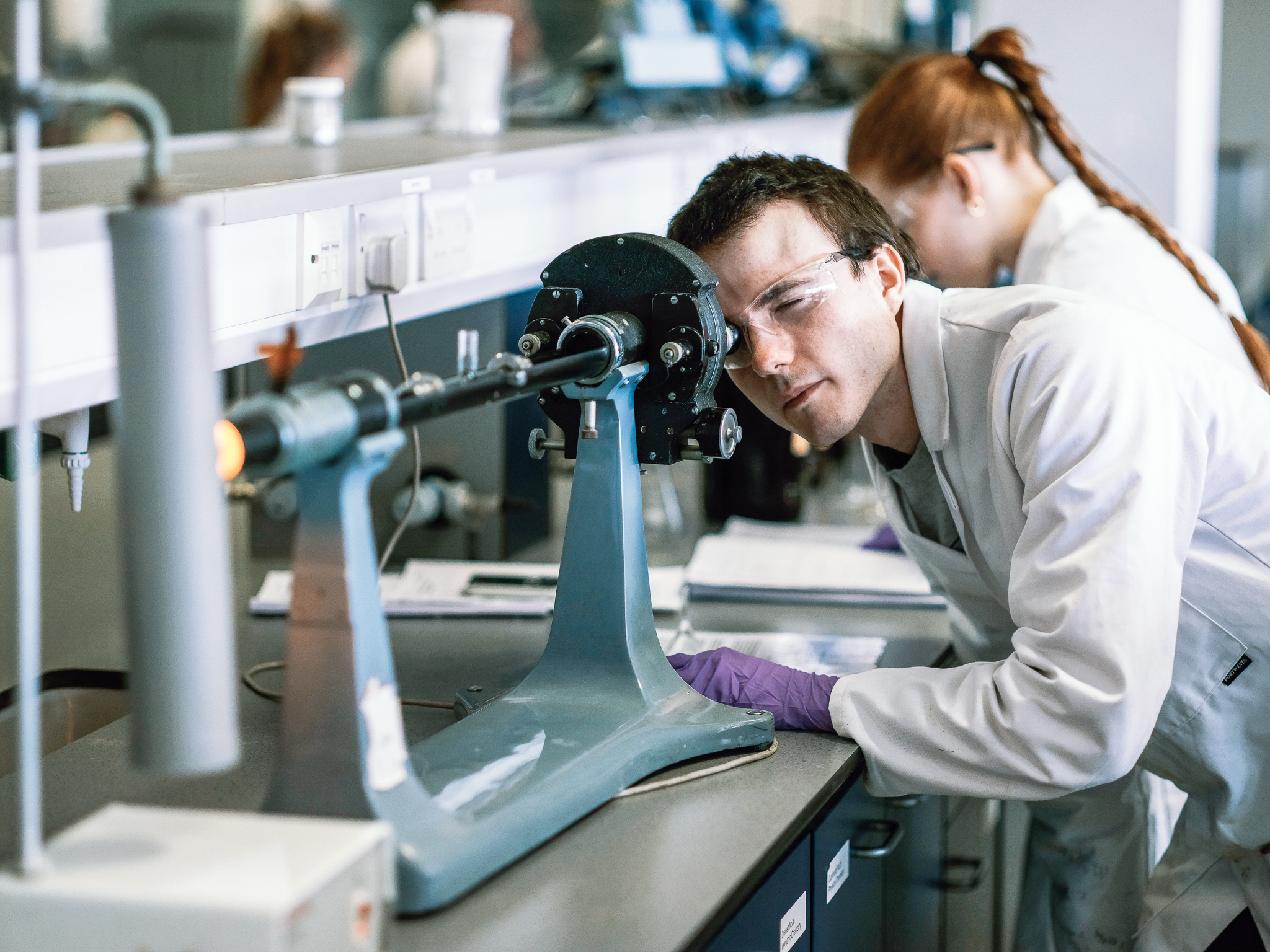 Chemistry student doing an experiment