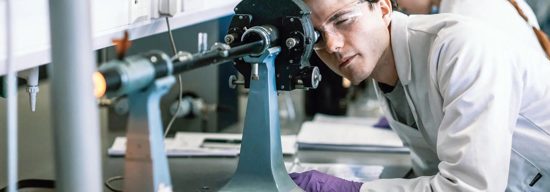 Chemistry student doing an experiment