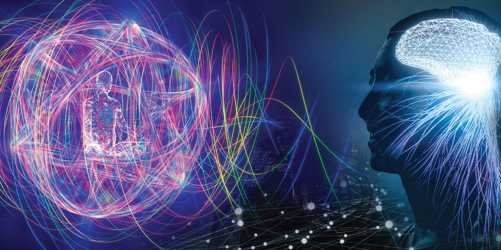 Visual representation of a brain highlighting the connection between human thought and digital information.