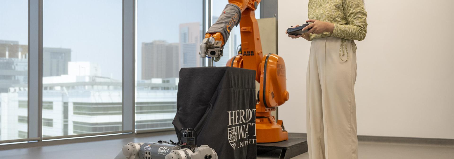 Student working with Robotics