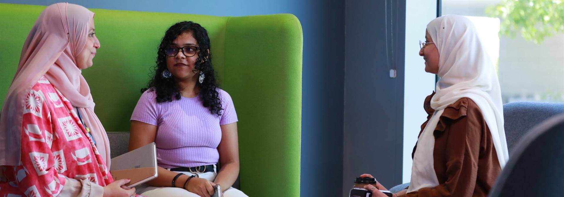 Students conversing in study group