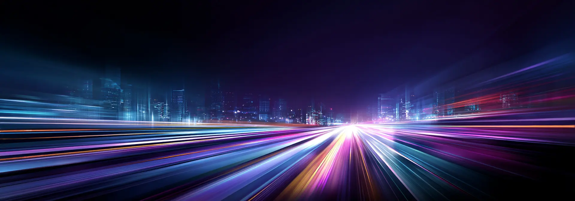 Abstract graphic of lights through a city