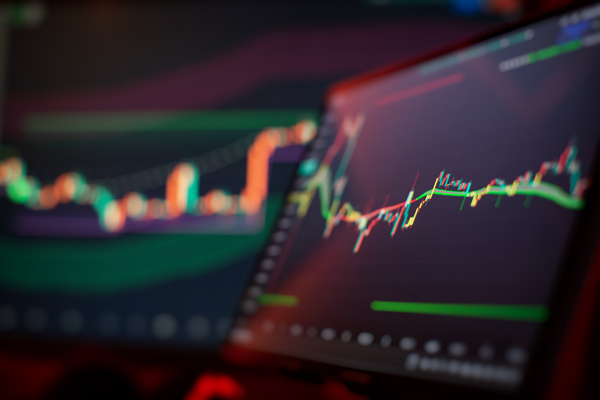 Abstract graphic of a chart and graph on a computer screen