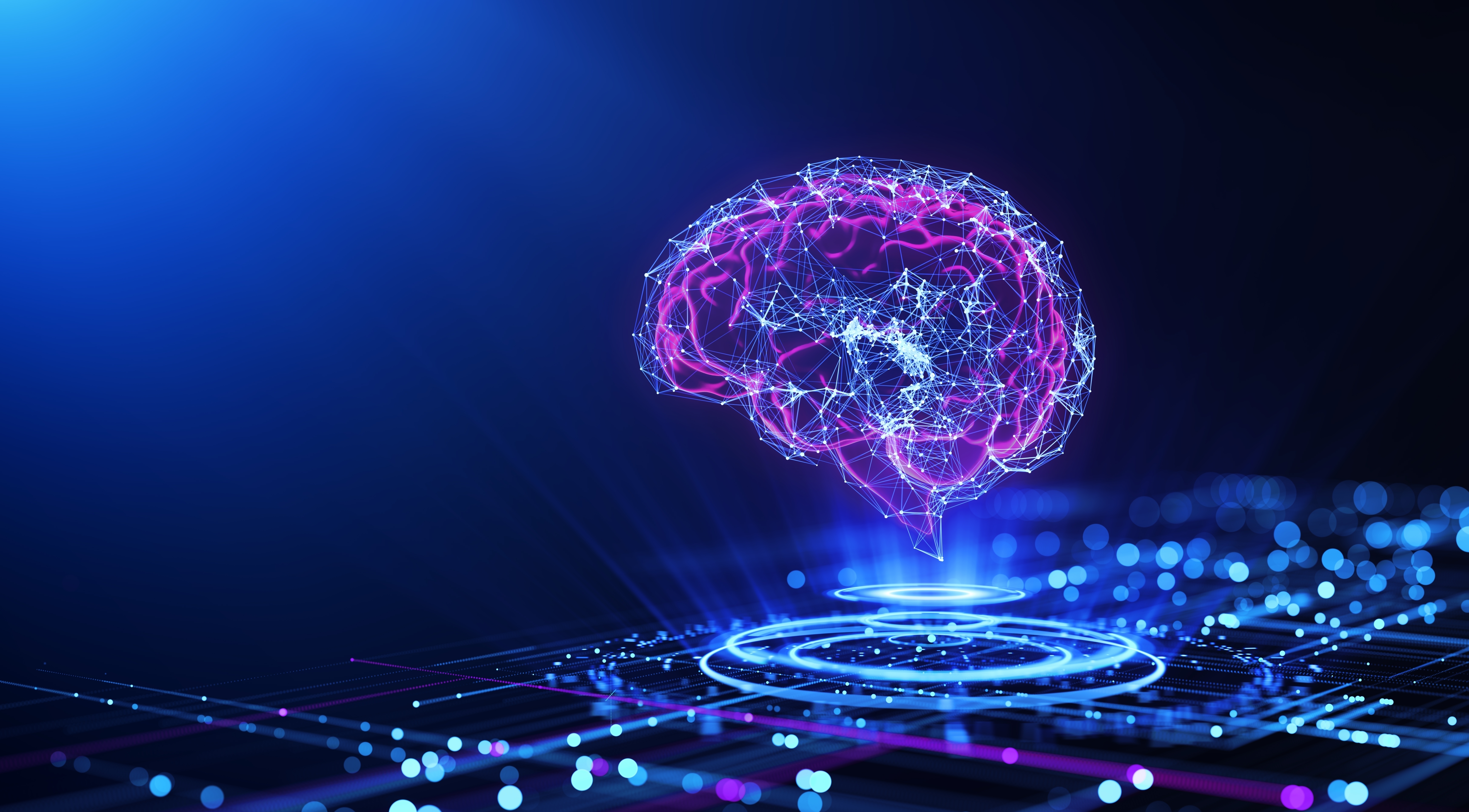 holographic illustration of human brain
