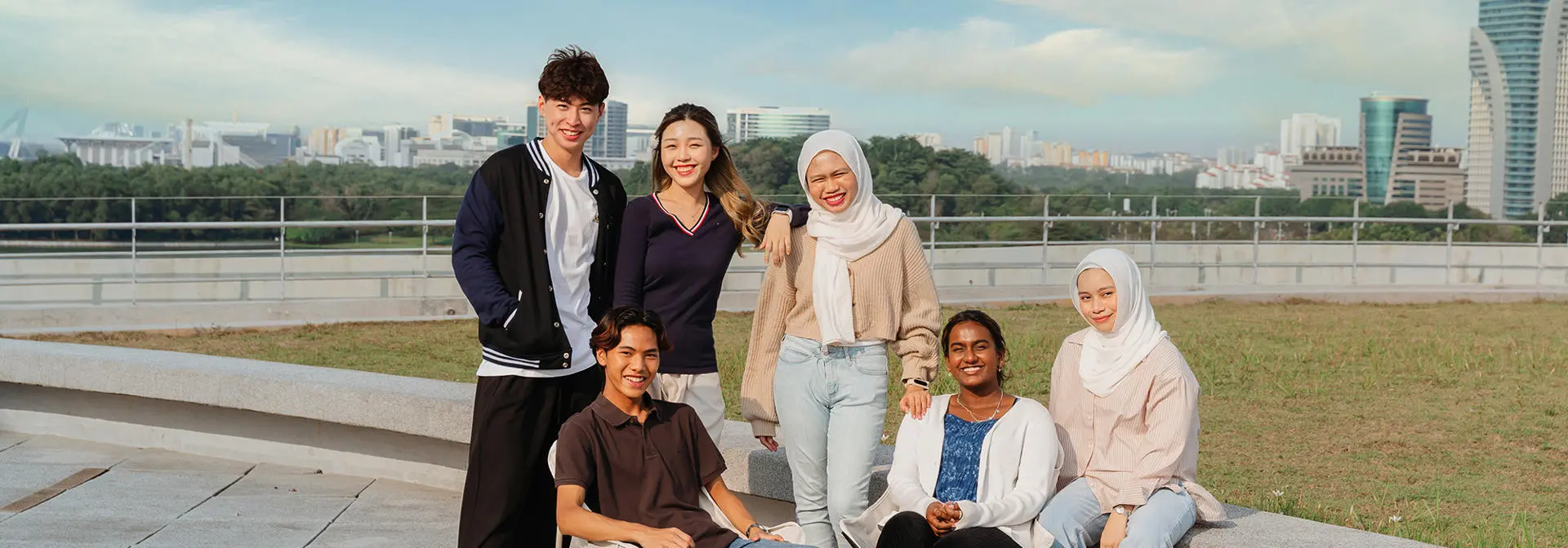 Students on the rooftop of Malaysia campus.