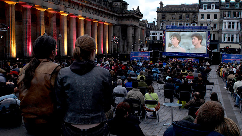 Watching 'Local Hero' on big screen under the stars at the Mound, Edinburgh