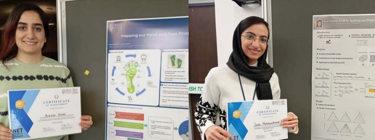Poster Competition winners show off thier prizes.