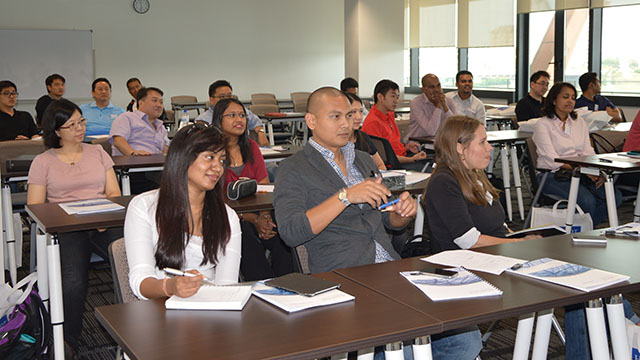 Group of students seated in a teaching classroom