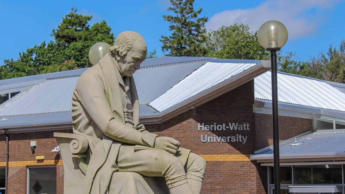 The James Watt statue at the Edinburgh Campus